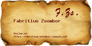 Fabritius Zsombor névjegykártya